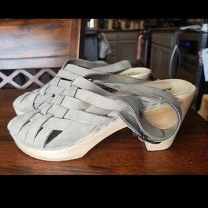 Anthropology Sheepish Woven Clogs